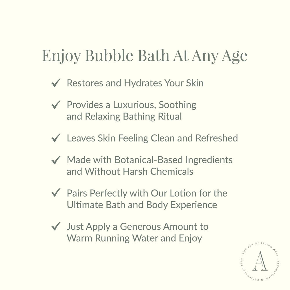 Archipelago Botanicals Bubble Bath rose-petal close-up highlights hydrating properties for all skin types.