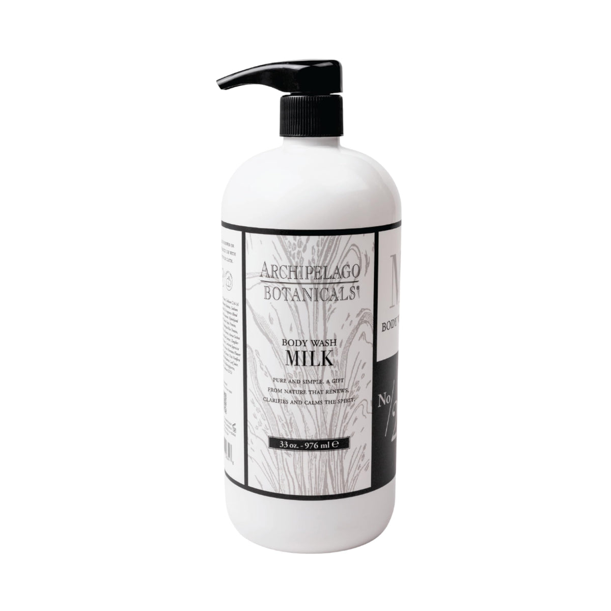 Archipelago Botanicals Milk Body Wash bottle displaying hydrating formula for dry skin