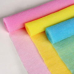 ARCH&M nylon mesh close-up highlighting soft, durable exfoliating texture