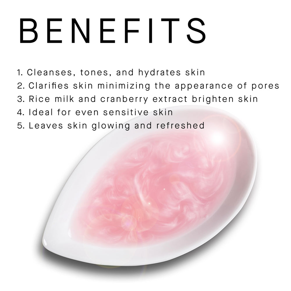 ARCONA cranberry-extract-rice-toner on cotton pad for gentle cleansing and prep