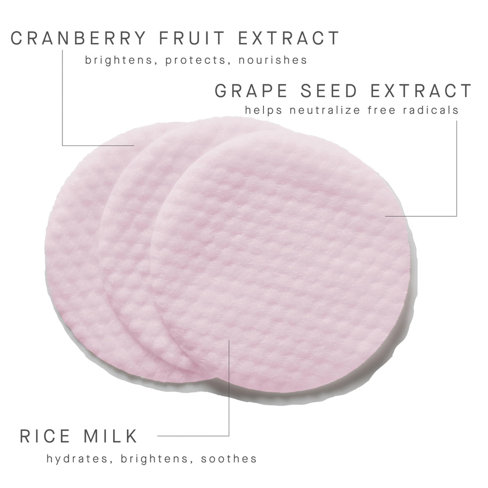 ARCONA Triad Pads on a cotton pad demonstrate gentle cleansing prep.