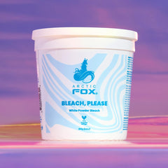 ARCTIC FOX Bleach Please platinum-result image highlights nine-level lift possibilities for icy blonde.