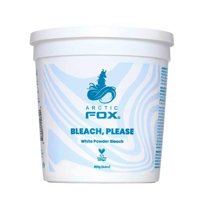 ARCTIC FOX Bleach Please powder tub emphasizes dust-free, salon-quality at-home lightening.