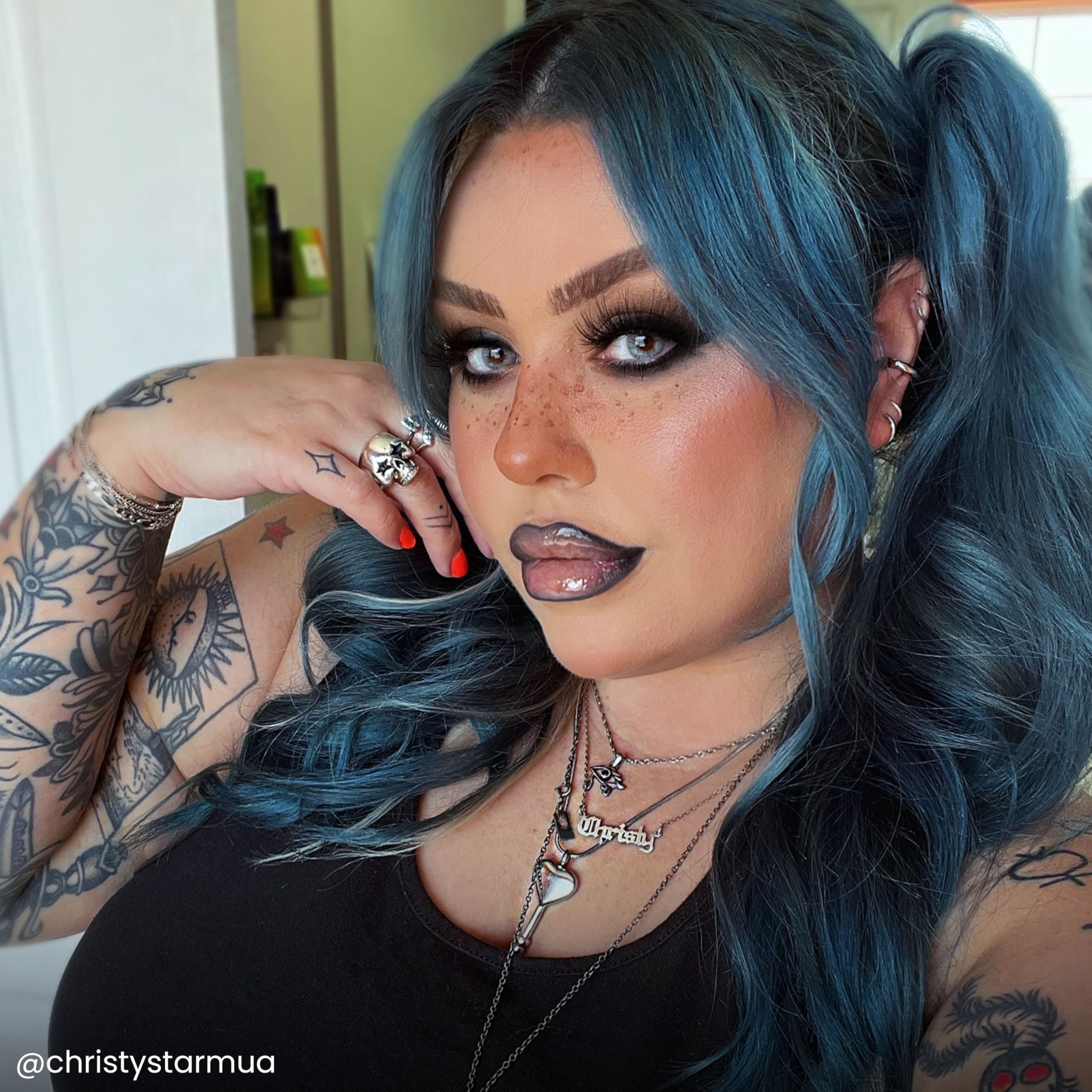 ARCTIC FOX Blue Jean Baby final shade close-up emphasizing a vibrant denim finish