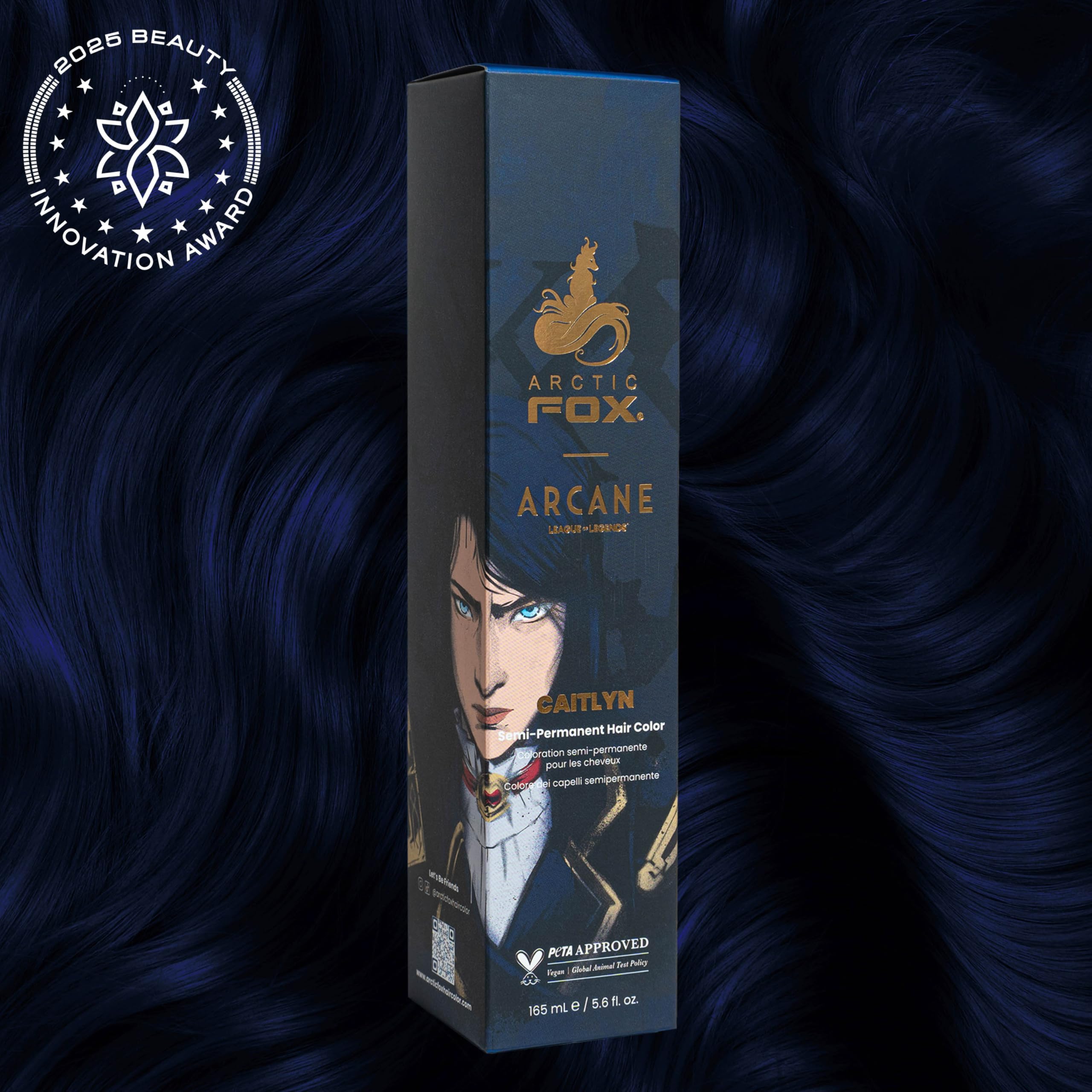 ARCTIC FOX Caitlyn navy blue dye swatch preview before application