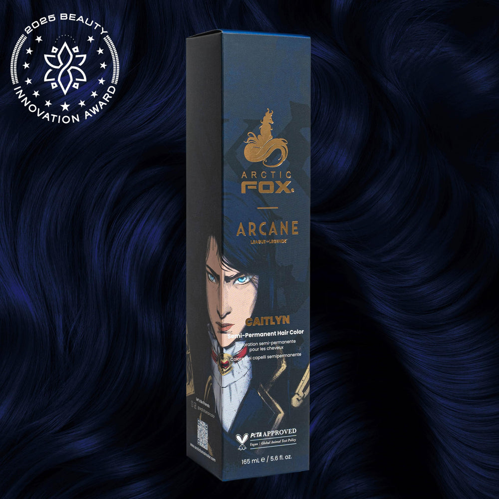ARCTIC FOX Caitlyn navy blue dye swatch preview before application
