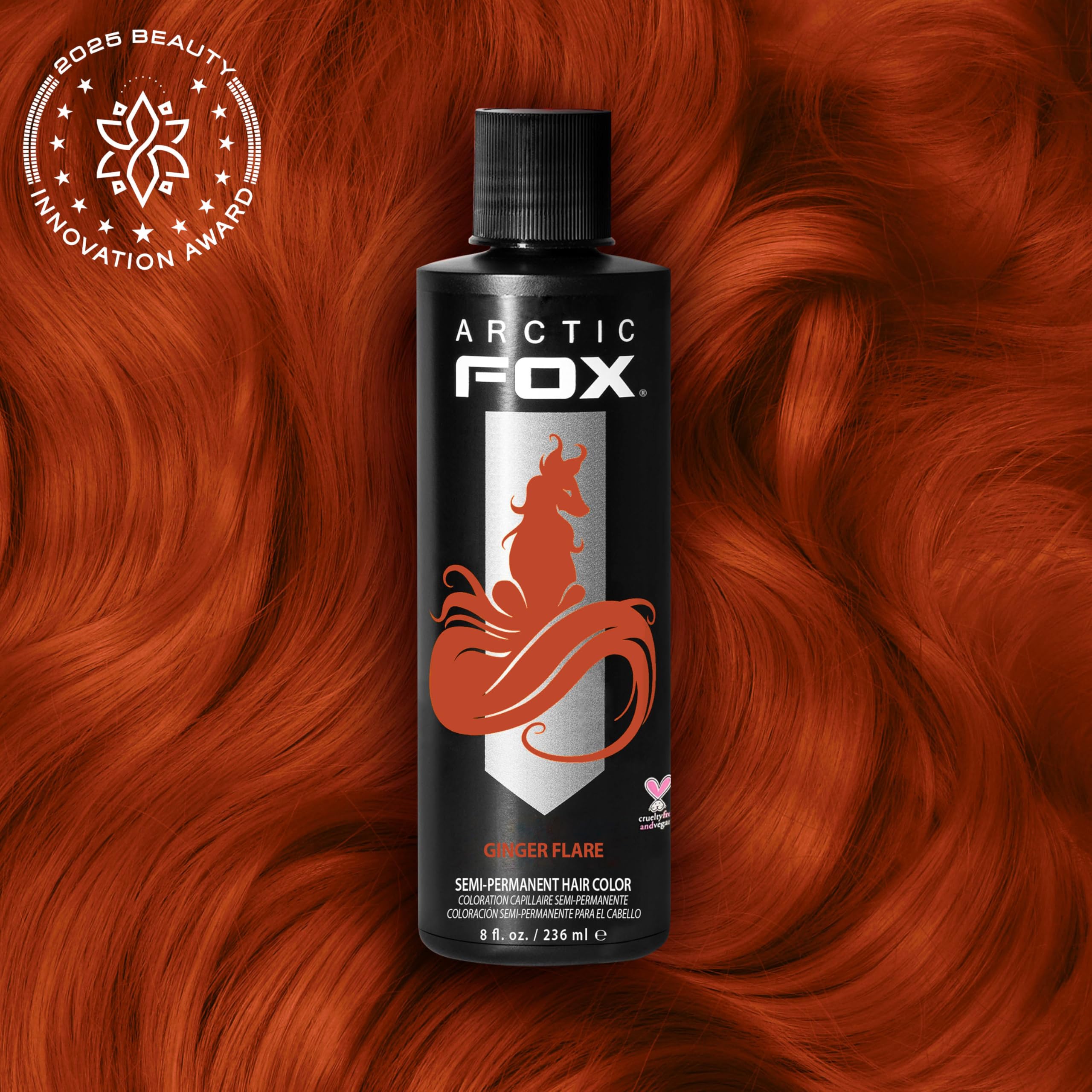 Arctic Fox Ginger Flare color on blonde hair reveals true orange payoff.
