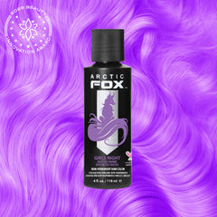 ARCTIC FOX Girls Night swatches show soft lilac shade for platinum tones.