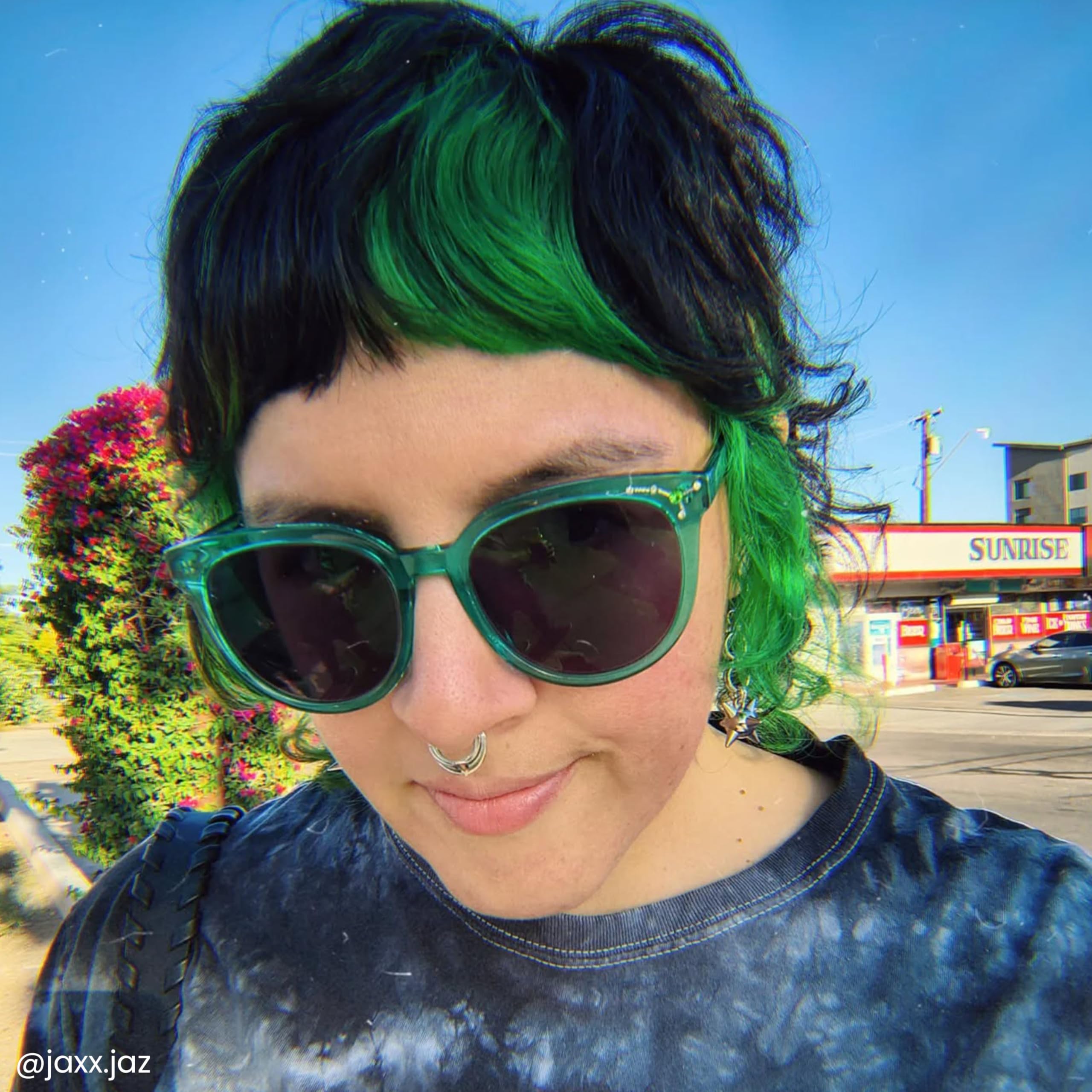 ARCTIC FOX Iris Green on level 8 hair for vivid payoff.