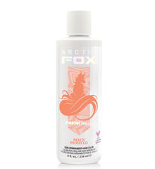 ARCTIC FOX Pastel Peach Prosecco dye bottle shows vibrant platinum-friendly color with conditioning.