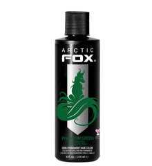 ARCTIC FOX Phantom Green bottle previewing a vibrant forest-green shade for at-home coloring.