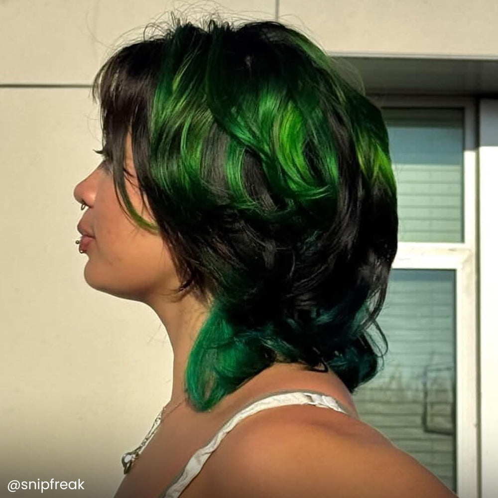 ARCTIC FOX Phantom Green on hair leaves softness and shine.