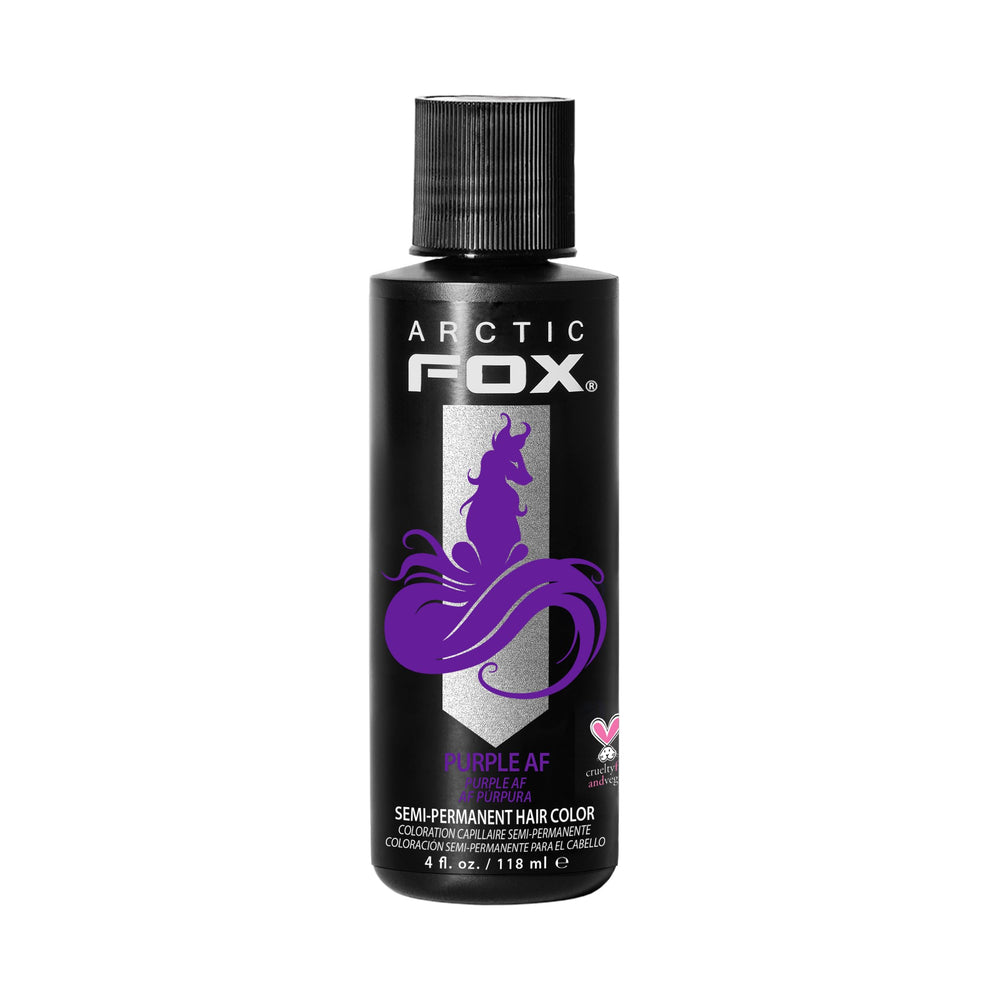 Arctic Fox Purple AF bottle pour delivering vibrant color deposit for bold style