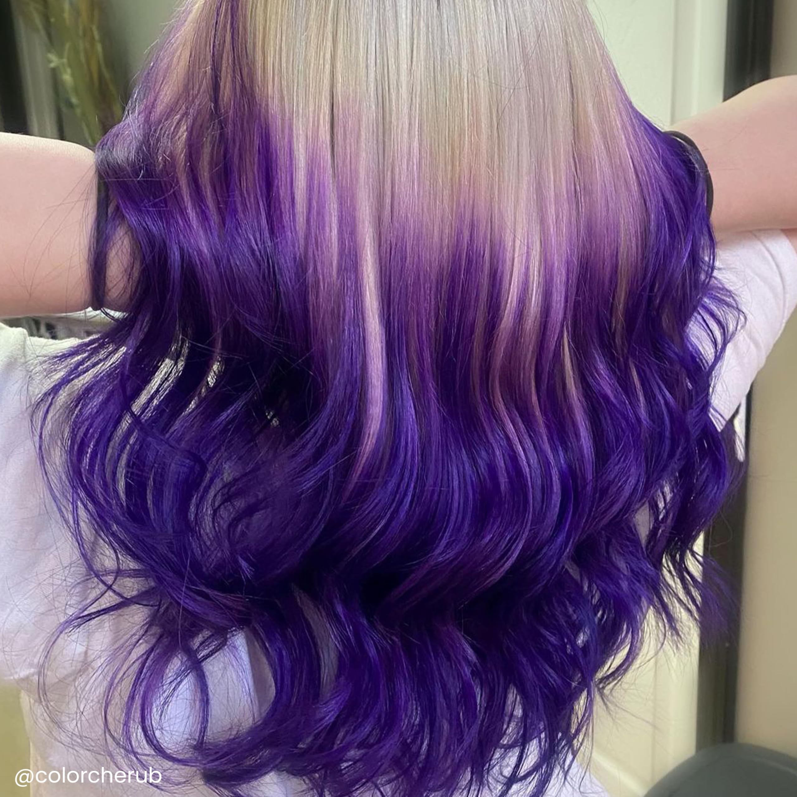 Arctic Fox Purple AF on light hair showing bold vibrancy