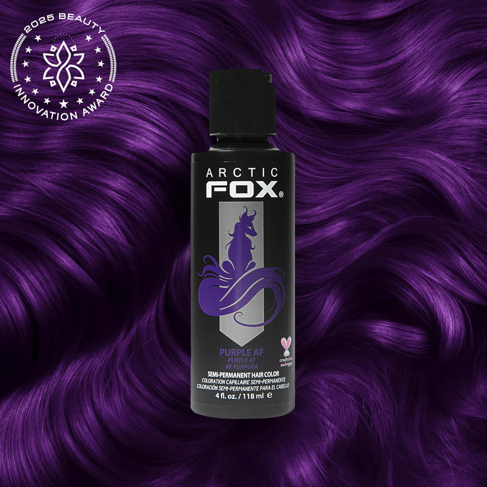 Arctic Fox Purple AF swatches showing rich shades and possible tones