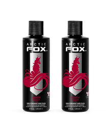 ARCTIC FOX Wrath dye tube for vibrant, conditioning color application.