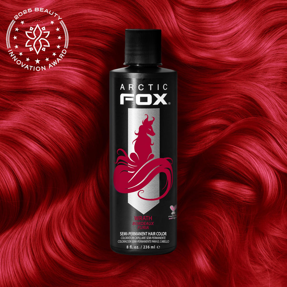 ARCTIC FOX Wrath packaging highlights vegan, cruelty-free ingredients and at-home use.