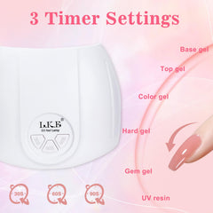 ARCWEISSO UV Nail Lamp side angle highlights slim profile for desk setup and portability.