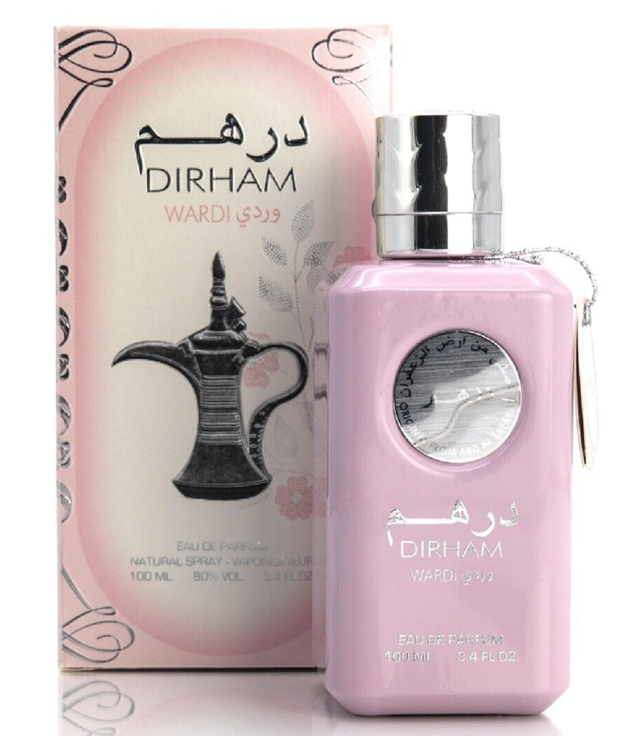 Ard Al Zaafaran Dirham Wardi bottle back, shows branding and premium vibe for special occasions.