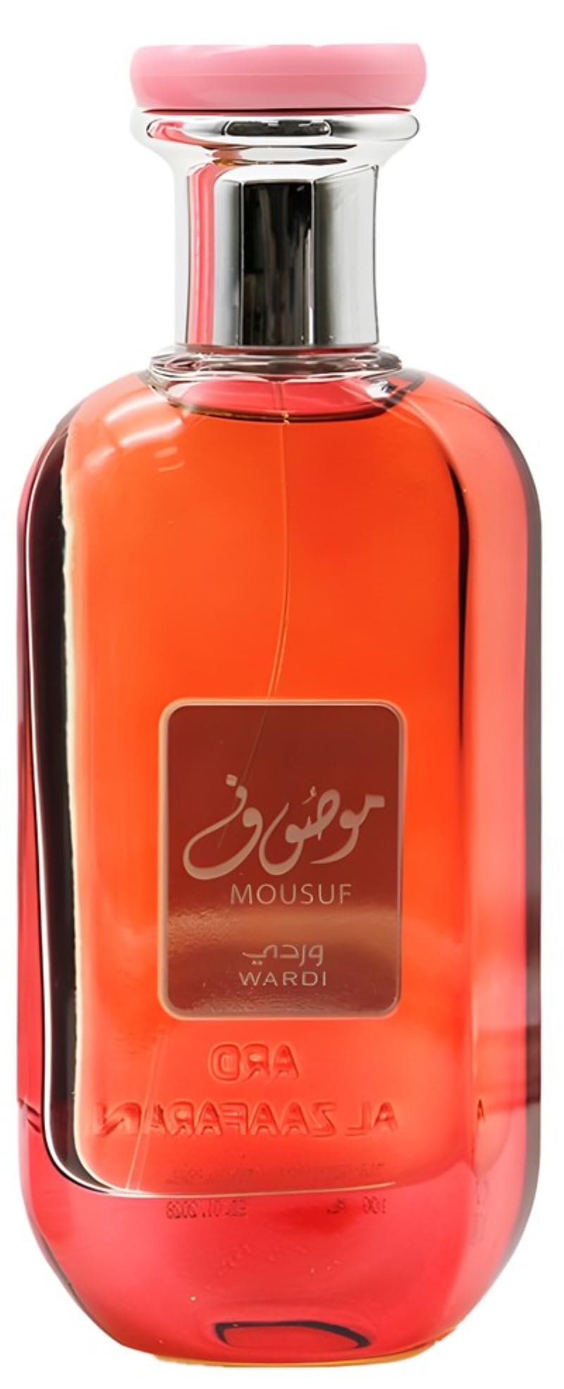 Ard Al Zaafaran Mousuf Wardi bottle front view for an elegant evening fragrance