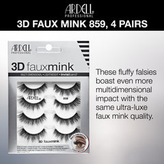 Ardell 3D Faux Mink Lashes flared design eye enhancement for bigger eyes.