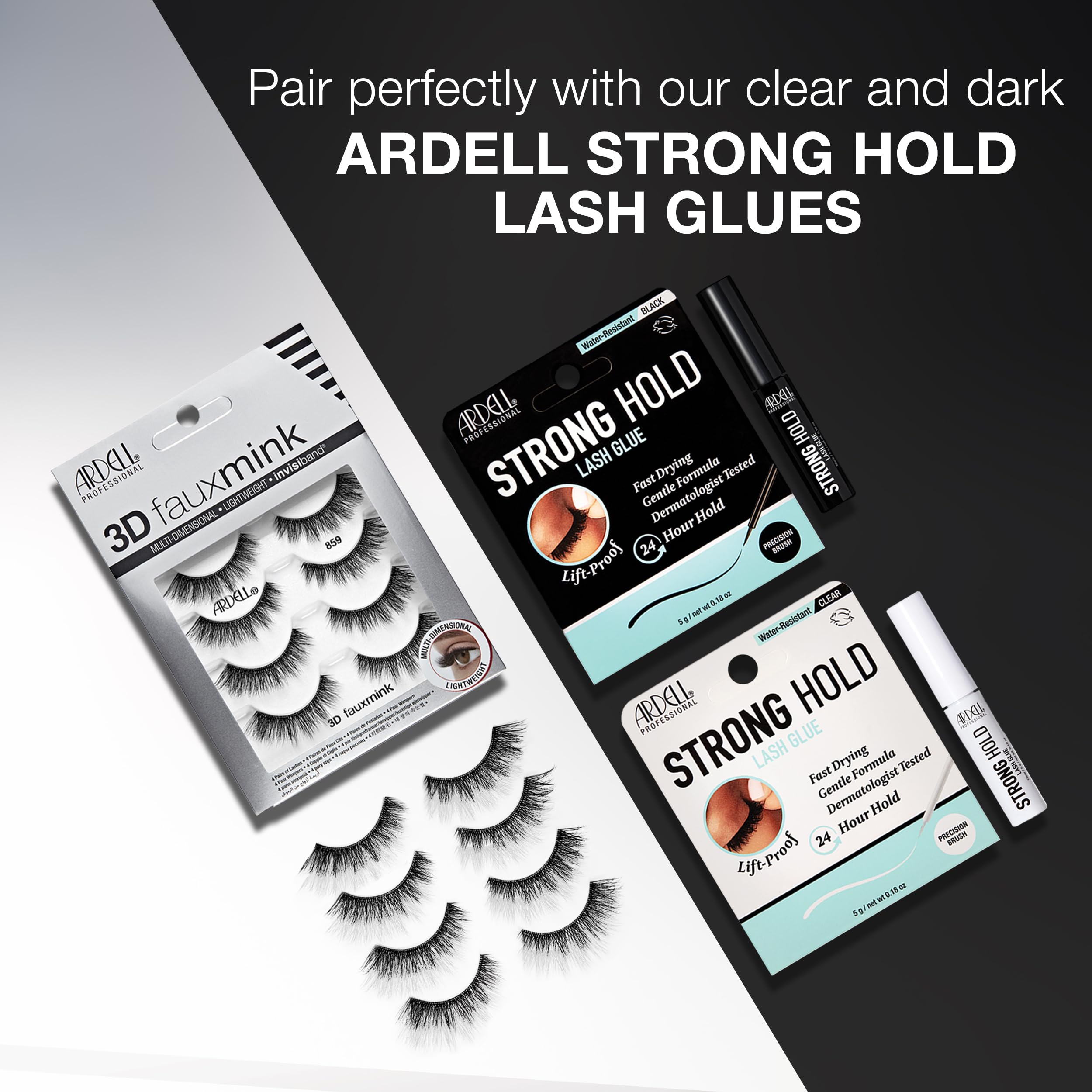Ardell 3D Faux Mink Lashes four-pair pack for week-long looks.