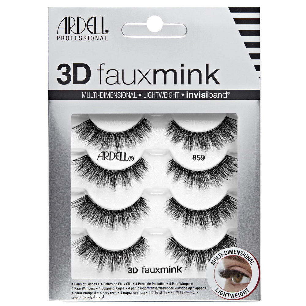 Ardell 3D Faux Mink Lashes Invisiband full-volume look for bold selfies.