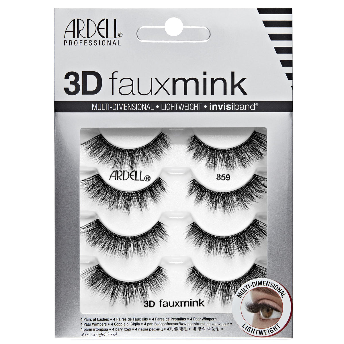 Ardell 3D Faux Mink Lashes Invisiband full-volume look for bold selfies.