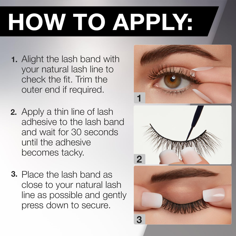 Ardell 3D Faux Mink Lashes invisiband seamless band for comfort.