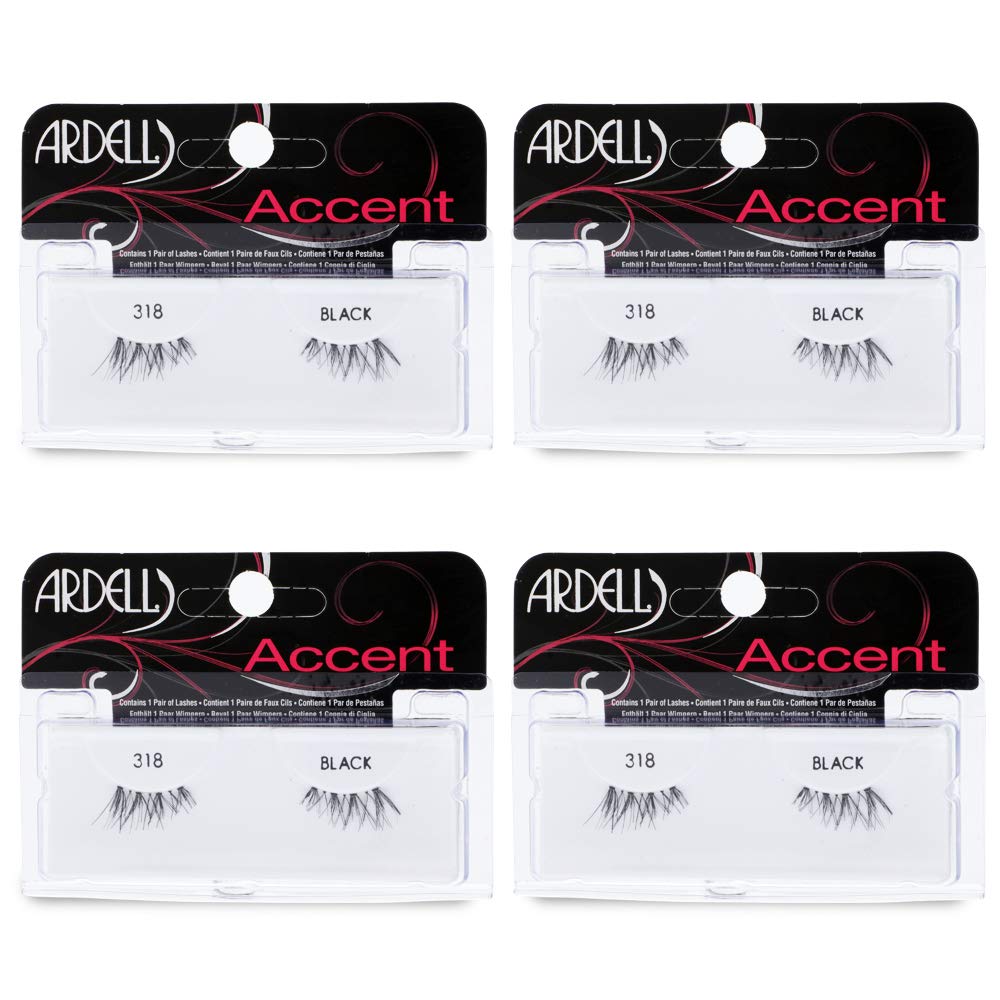 Ardell Accent Half Lashes 318 outer corner for a subtle cat-eye and natural look.