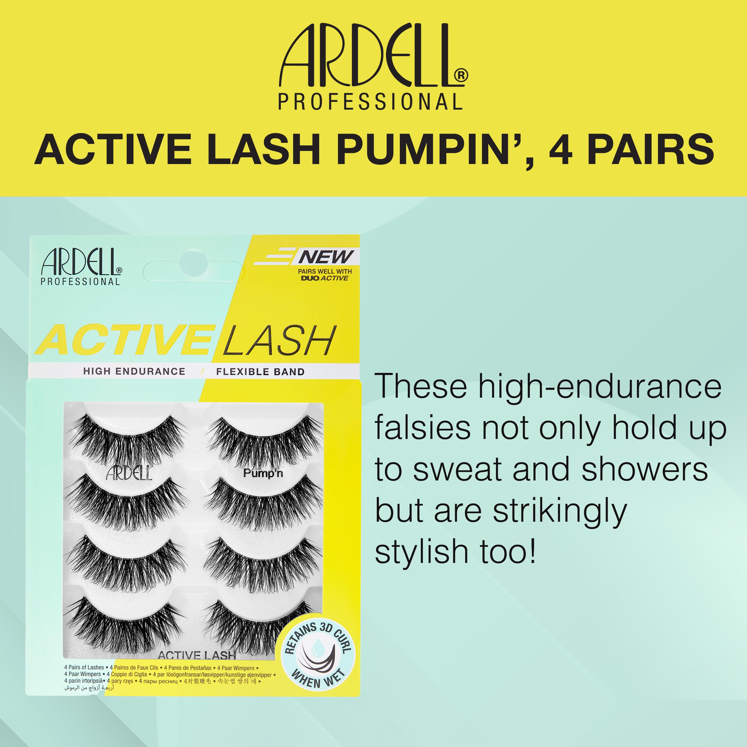 Ardell Active Lash Pump’n water-resistant lashes for all-day wear.