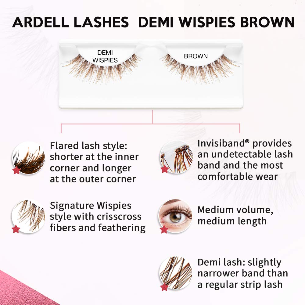 Ardell Demi Wispies Brown application shot highlights easy, quick lash application.