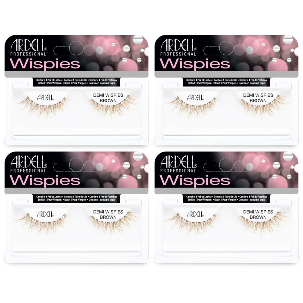 Ardell Demi Wispies Brown pack front view for natural flutter and easy everyday wear.