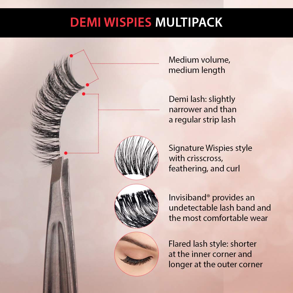 Ardell Demi Wispies Inner corner detail reveals flared, eye-opening wisps