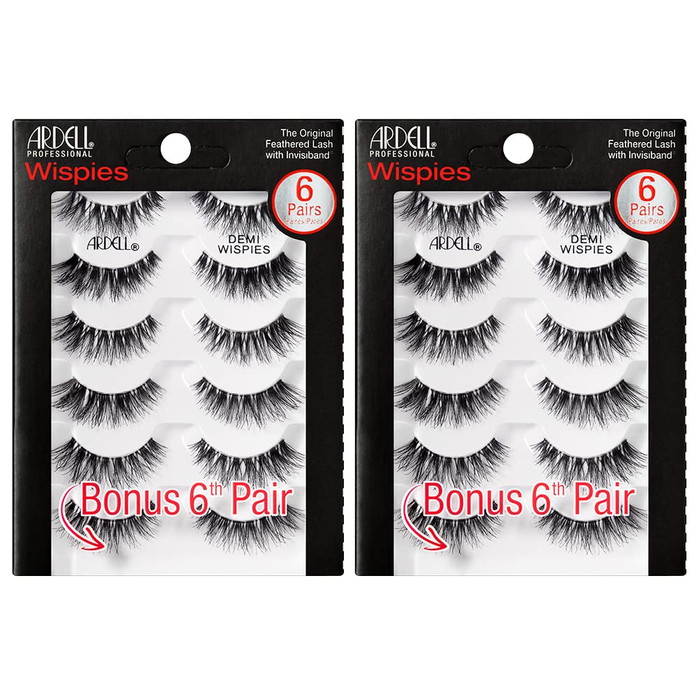 Ardell Demi Wispies Invisiband close-up shows natural wispy lashes for everyday wear