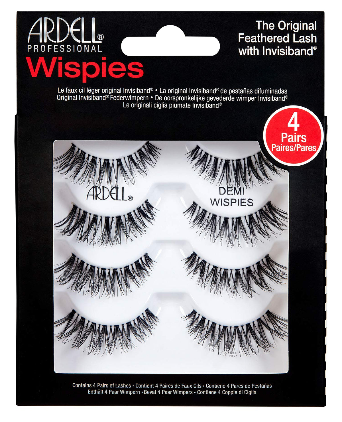 Ardell Demi Wispies multipack closeup shows natural lashes for everyday wear.