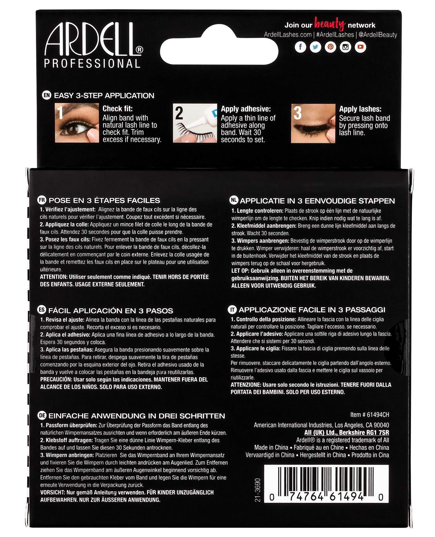 Ardell Demi Wispies soft-lash-band closeup suggests comfortable all-day wear.