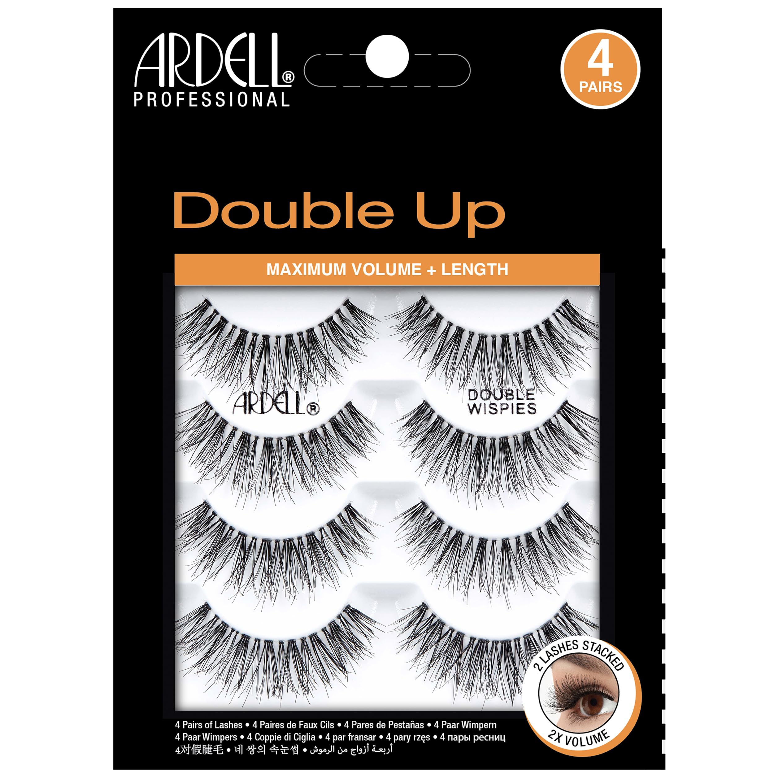 Ardell Double Up 113 lashes closeup showing bold volume for dramatic daily wear