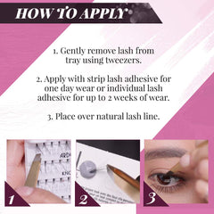 Ardell Double Up clusters in Medium Black at outer corners for enhanced lash definition.