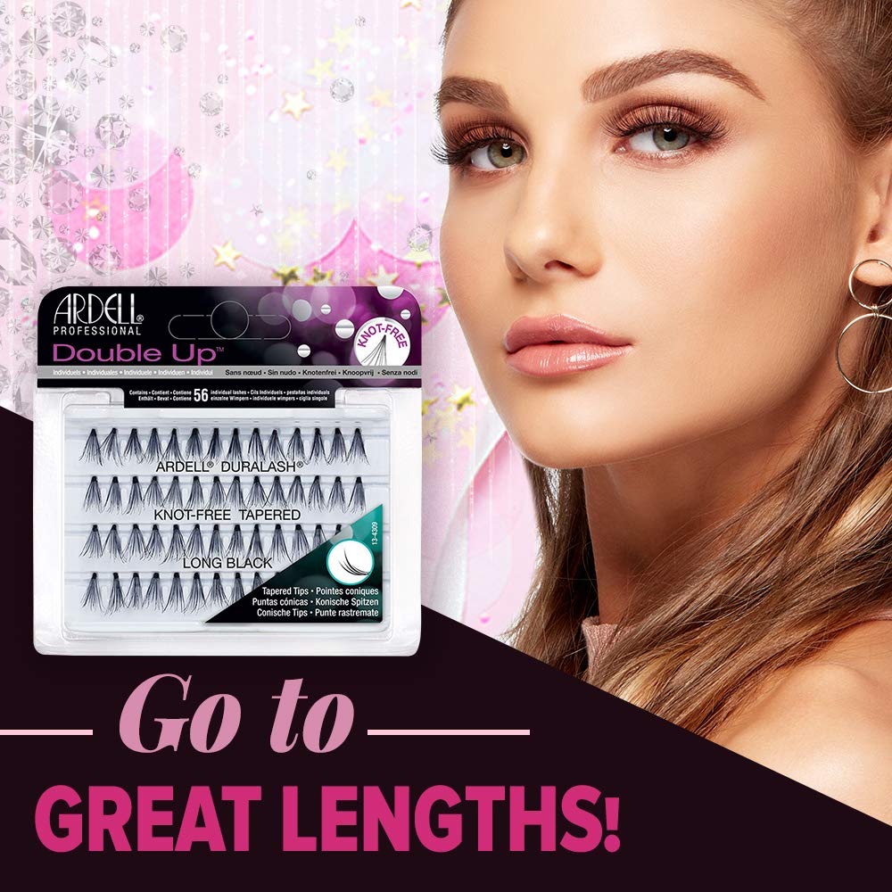 Ardell Double Up Individuals Long Black knot-free detail shows easy application