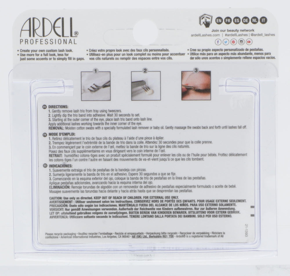 Ardell Trios Medium Black usage demo showing quick DIY lash clusters