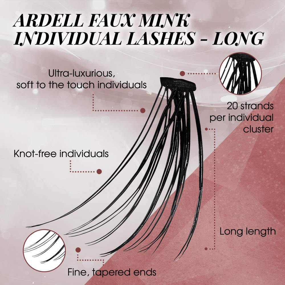 Ardell Faux Mink Individuals Long Black ultra-soft strands enhances natural lash line.
