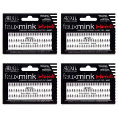 Ardell Faux Mink Individuals Short Black clusters close-up for natural, lightweight lash enhancement.