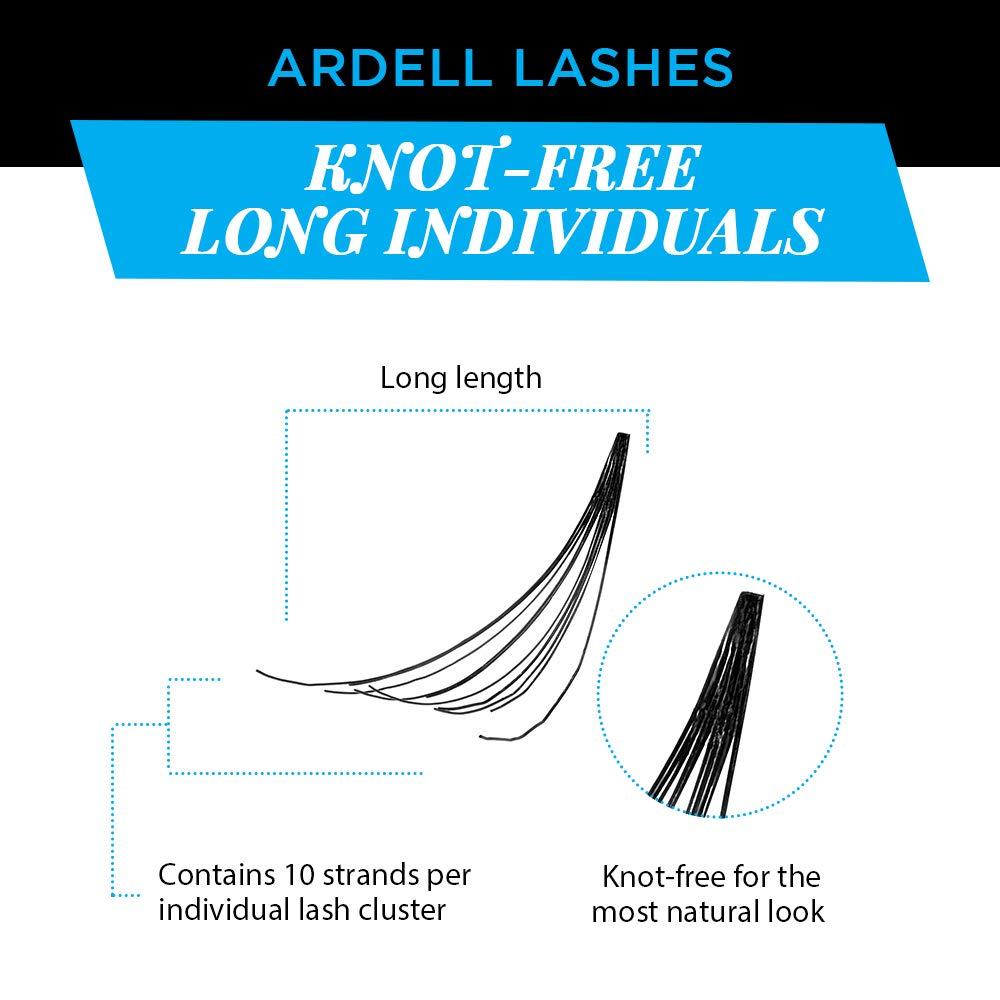 Ardell Individual Lashes Long Black packaging shows 56 clusters for multiple uses.