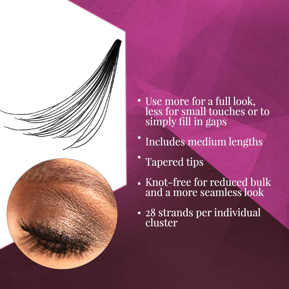 Ardell knot-free lash clusters in Medium Black, waterproof and long-lasting.