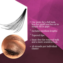 Ardell knot-free lash clusters in Medium Black, waterproof and long-lasting.
