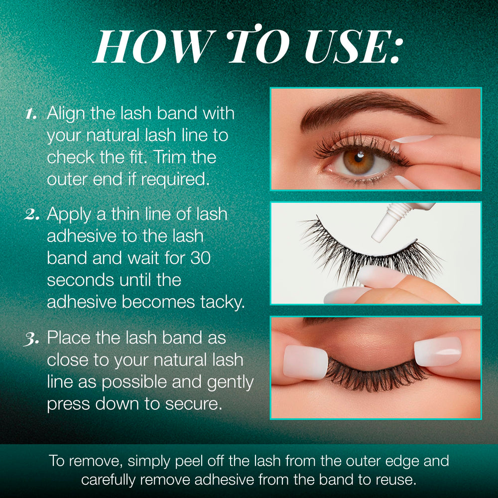Ardell Knotted feathered lashes closeup suggests uniform volume and natural appearance.