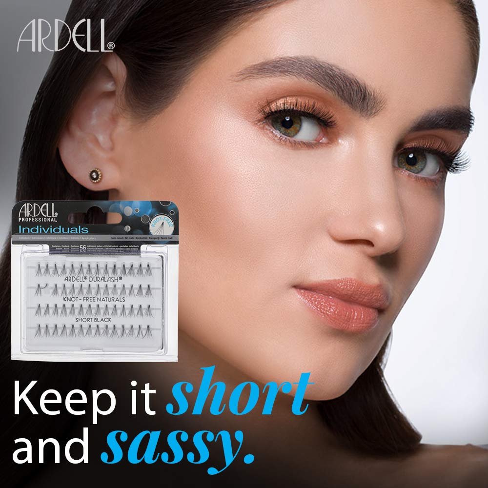 Ardell lightweight human hair falsies applied for comfortable, natural look.