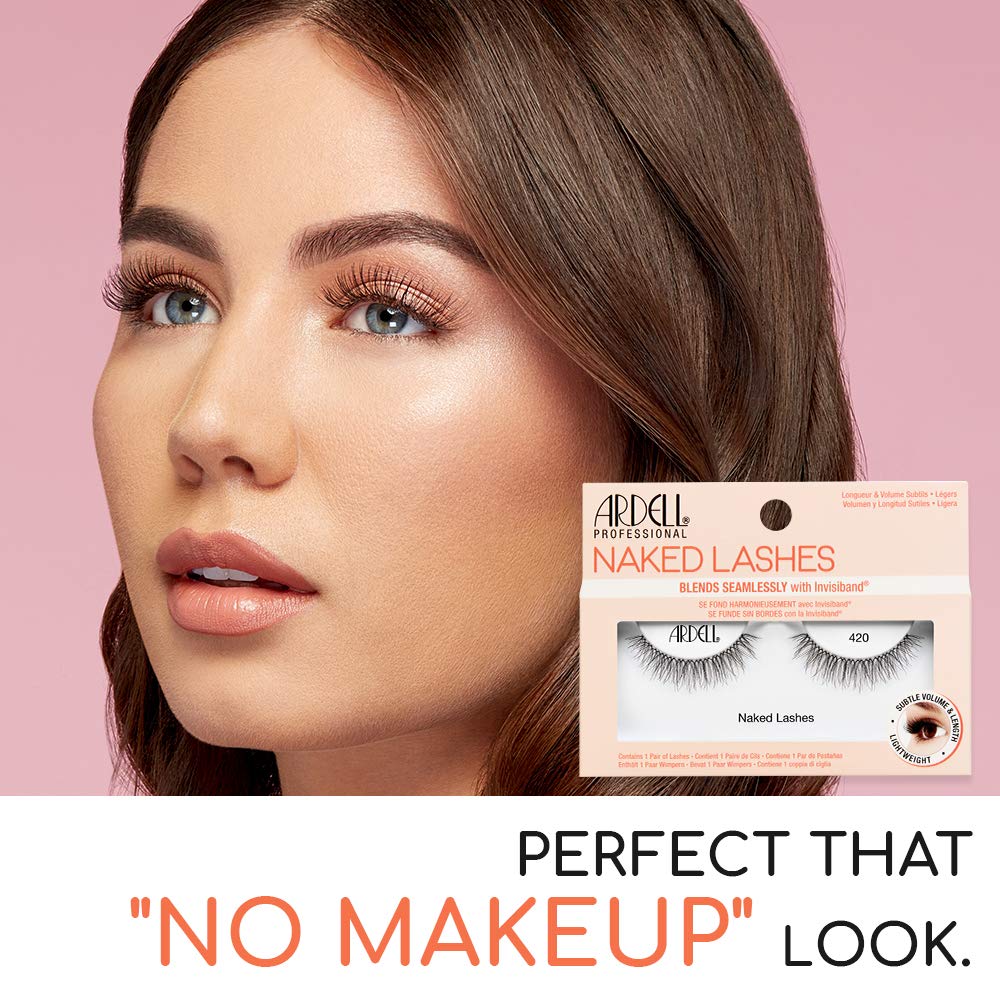 Ardell Naked Lashes 420 Invisiband close-up showing seamless blend and comfort
