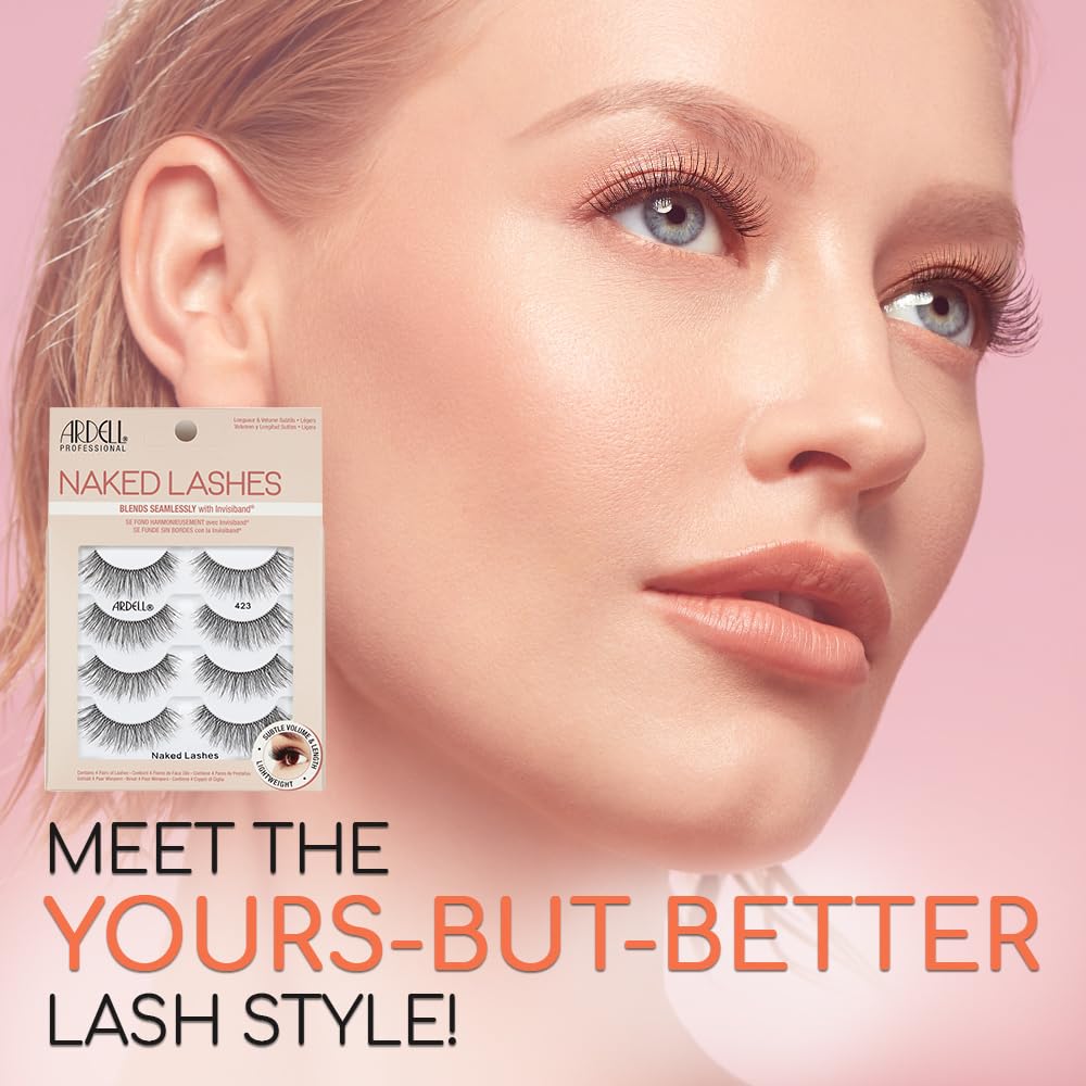 Ardell Naked Lashes 423 invisiband provides an invisible, flexible band for comfortable daily wear.